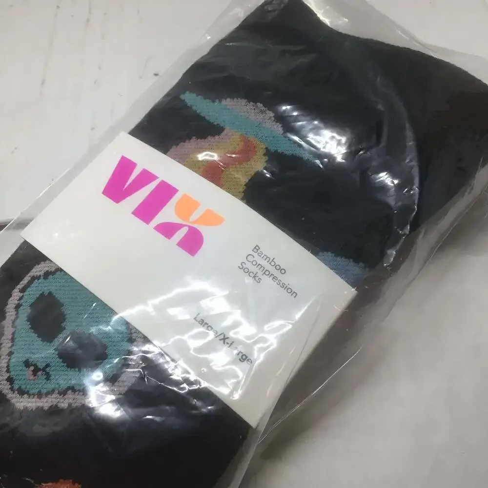Vix Bamboo Compression Socks - Aliens Are Friends - L/XL